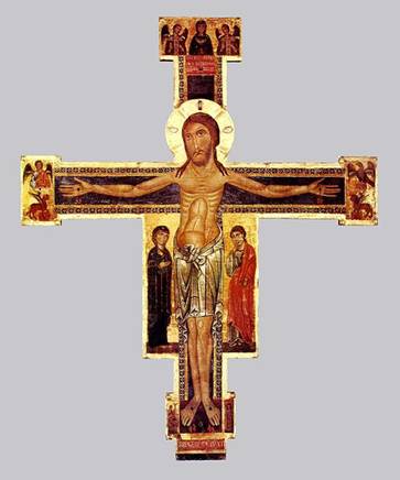 Crucifixion   ca. 1220 by Berlinghiero Berlinghieri fl. 1228-1236 Pinacoteca Civica Lucca